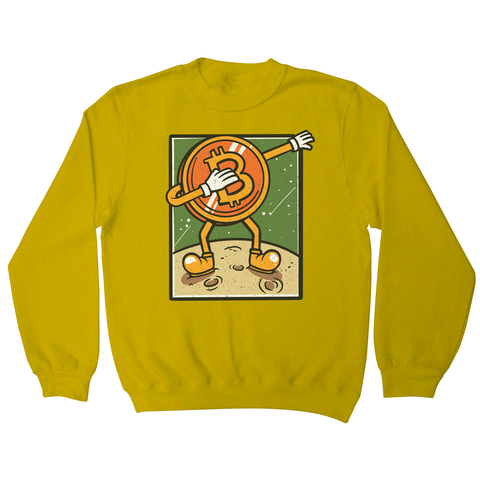 Bitcoin dabbing sweatshirt Yellow