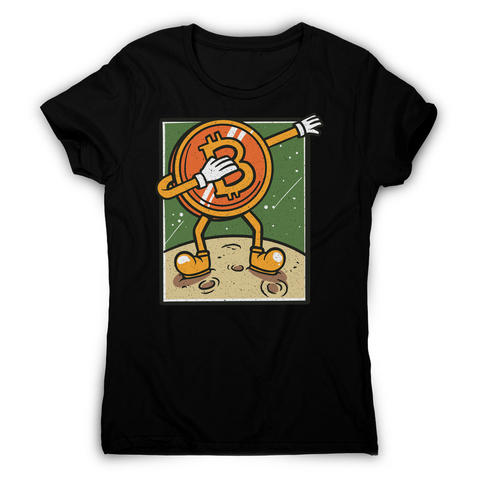 Bitcoin dabbing women's t-shirt Black