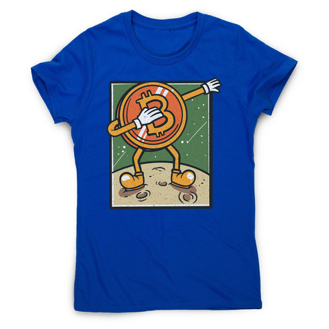 Bitcoin dabbing women's t-shirt Blue