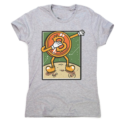 Bitcoin dabbing women's t-shirt Grey