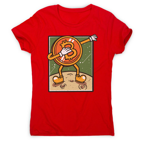 Bitcoin dabbing women's t-shirt Red