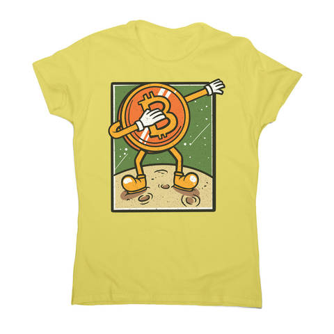 Bitcoin dabbing women's t-shirt Yellow