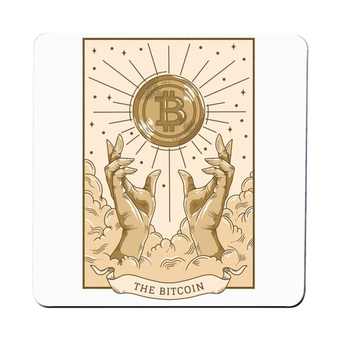 Bitcoin symbol tarot card coaster drink mat Set of 2