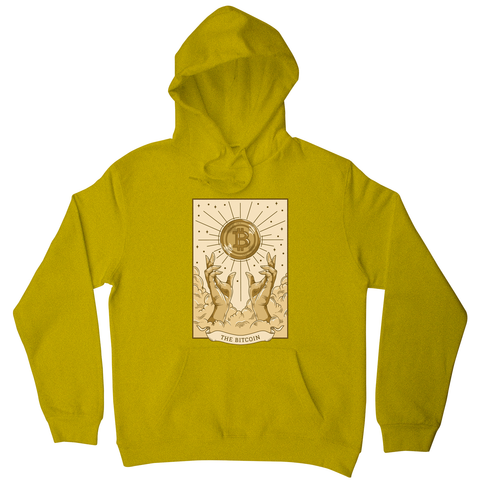 Bitcoin symbol tarot card hoodie Yellow