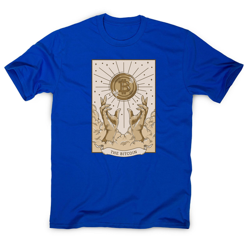 Bitcoin symbol tarot card men's t-shirt Blue