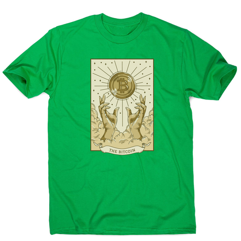 Bitcoin symbol tarot card men's t-shirt Green