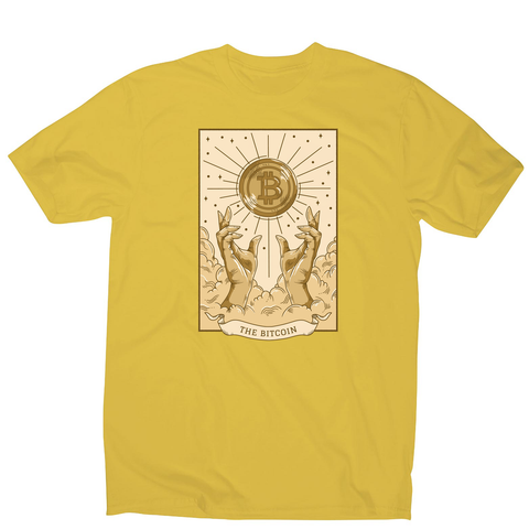 Bitcoin symbol tarot card men's t-shirt Yellow