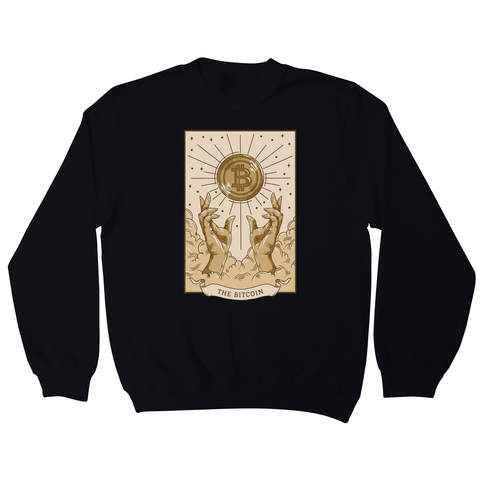 Bitcoin symbol tarot card sweatshirt Black