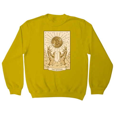 Bitcoin symbol tarot card sweatshirt Yellow