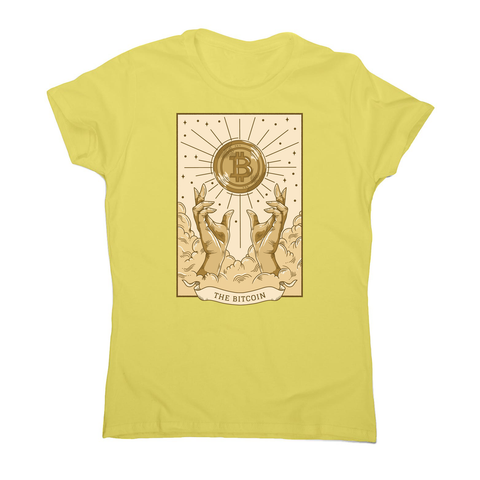 Bitcoin symbol tarot card women's t-shirt Yellow