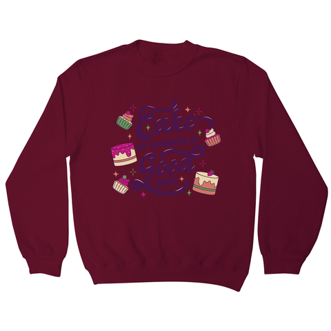 Cake is a good idea sweatshirt Burgundy
