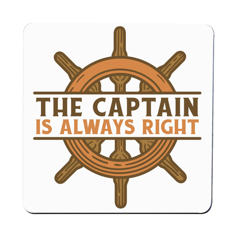 Captain ship wheel quote coaster drink mat Set of 1