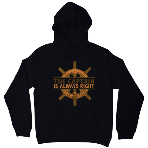 Captain ship wheel quote hoodie Black