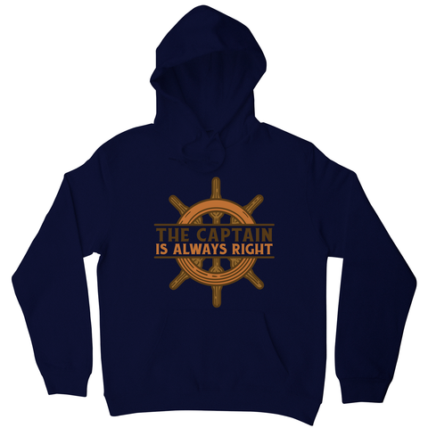 Captain ship wheel quote hoodie Navy