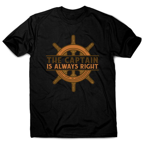 Captain ship wheel quote men's t-shirt Black