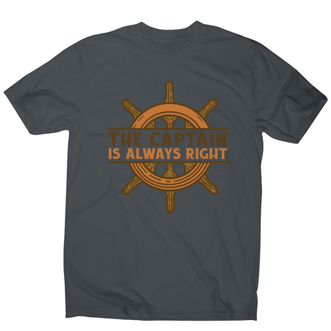 Captain ship wheel quote men's t-shirt Charcoal