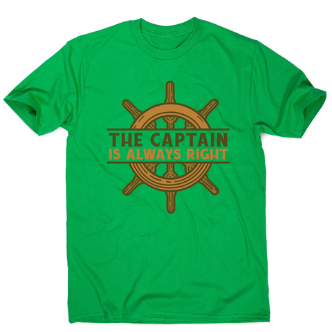 Captain ship wheel quote men's t-shirt Green