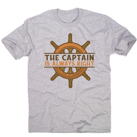 Captain ship wheel quote men's t-shirt Grey