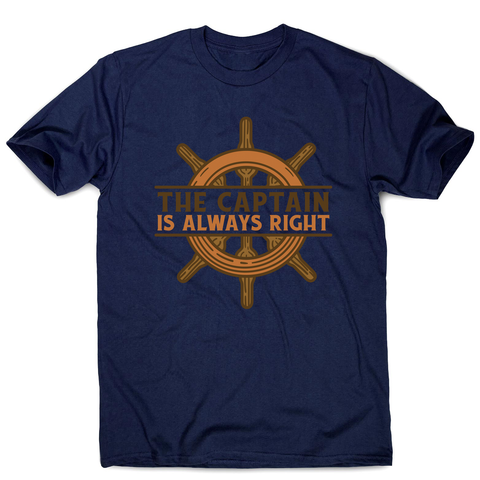 Captain ship wheel quote men's t-shirt Navy