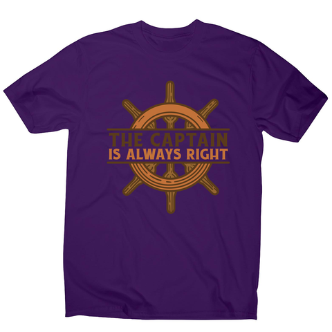 Captain ship wheel quote men's t-shirt Purple
