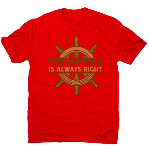 Captain ship wheel quote men's t-shirt Red