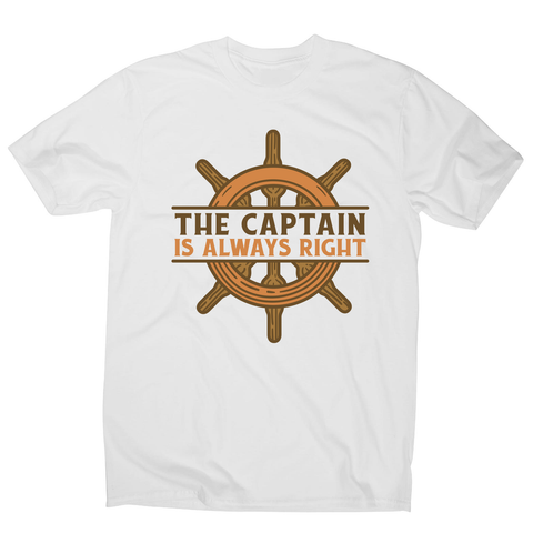 Captain ship wheel quote men's t-shirt White