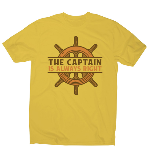 Captain ship wheel quote men's t-shirt Yellow