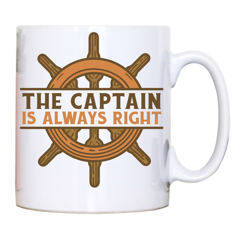 Captain ship wheel quote mug coffee tea cup White