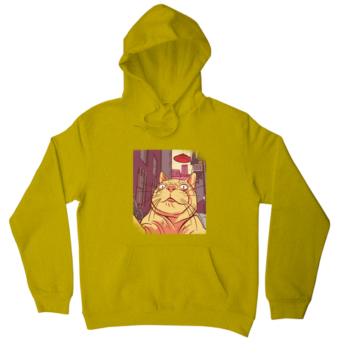 Cat selfie meme hoodie Yellow