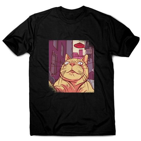 Cat selfie meme men's t-shirt Black