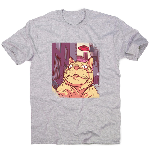 Cat selfie meme men's t-shirt Grey