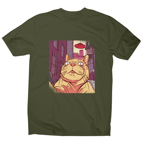 Cat selfie meme men's t-shirt Military Green