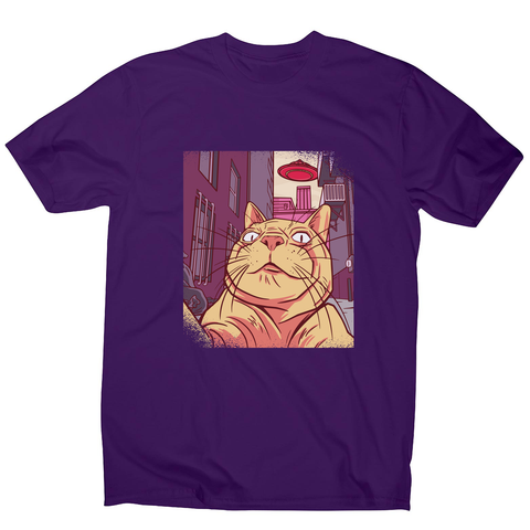 Cat selfie meme men's t-shirt Purple