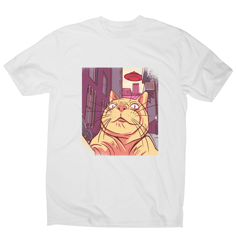 Cat selfie meme men's t-shirt White