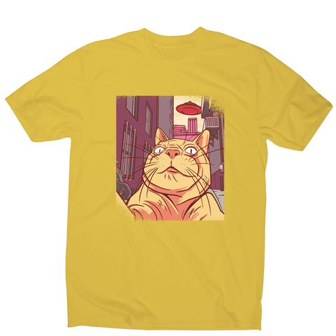 Cat selfie meme men's t-shirt Yellow
