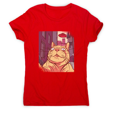 Cat selfie meme women's t-shirt Red