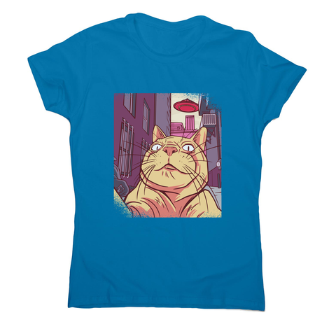 Cat selfie meme women's t-shirt Sapphire
