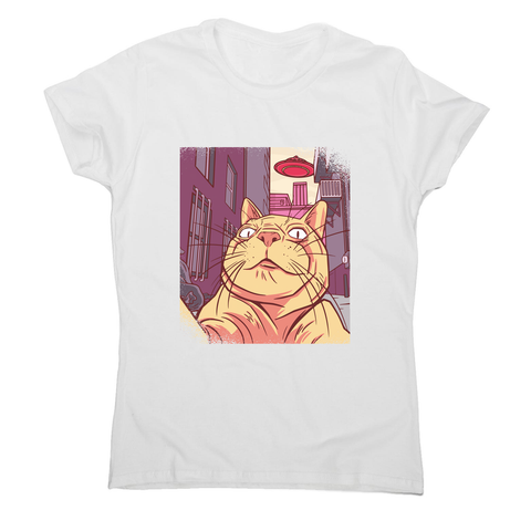 Cat selfie meme women's t-shirt White