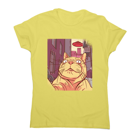 Cat selfie meme women's t-shirt Yellow