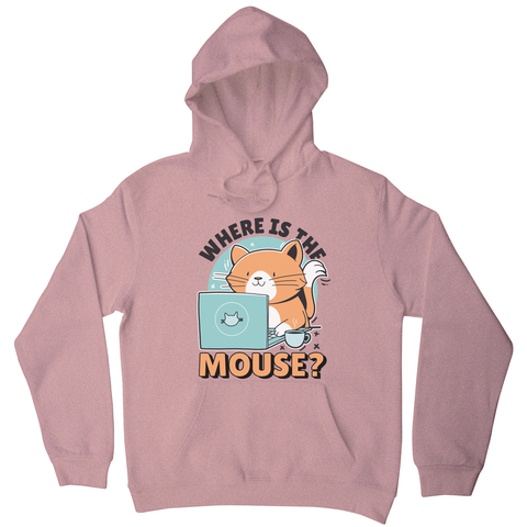 Cat using computer hoodie Nude