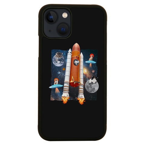 Cats in space funny collage iPhone case iPhone 13