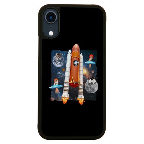 Cats in space funny collage iPhone case iPhone XR