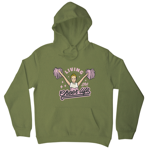 Cheerleader life girl hoodie Olive Green