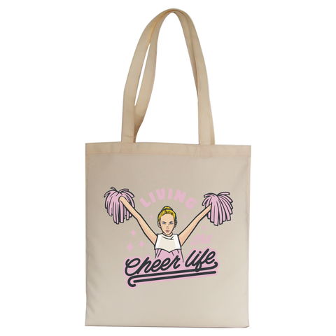 Cheerleader life girl tote bag canvas shopping Natural