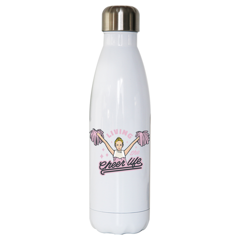 Cheerleader life girl water bottle stainless steel reusable White