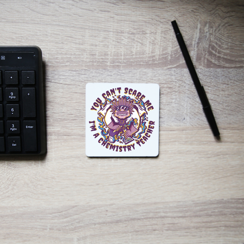 Chemistry teacher cartoon coaster drink mat Set of 2
