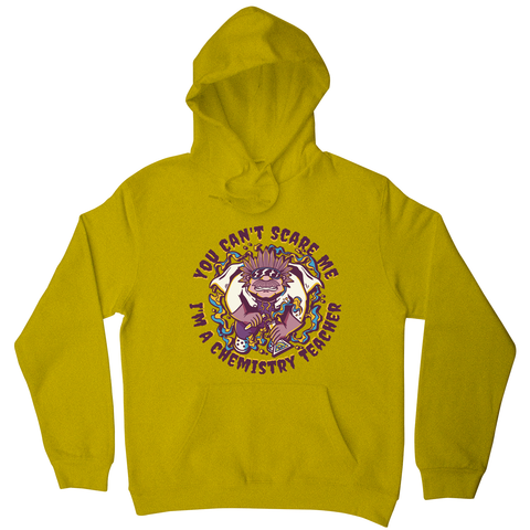 Chemistry teacher cartoon hoodie Yellow