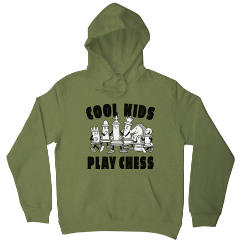 Chess game characters hoodie Olive Green