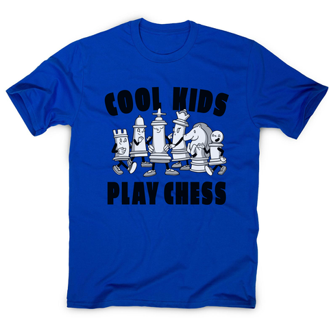 Chess game characters men's t-shirt Blue