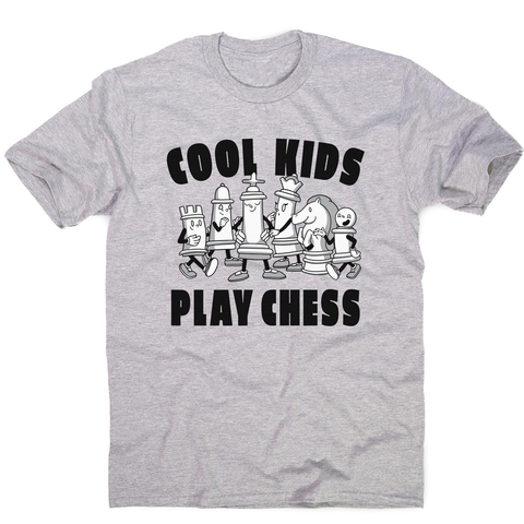 Chess game characters men's t-shirt Grey